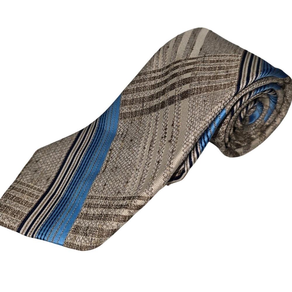 VINTAGE JCPenney The‎ Men's Shop Neck Tie Tans & Baby Blue